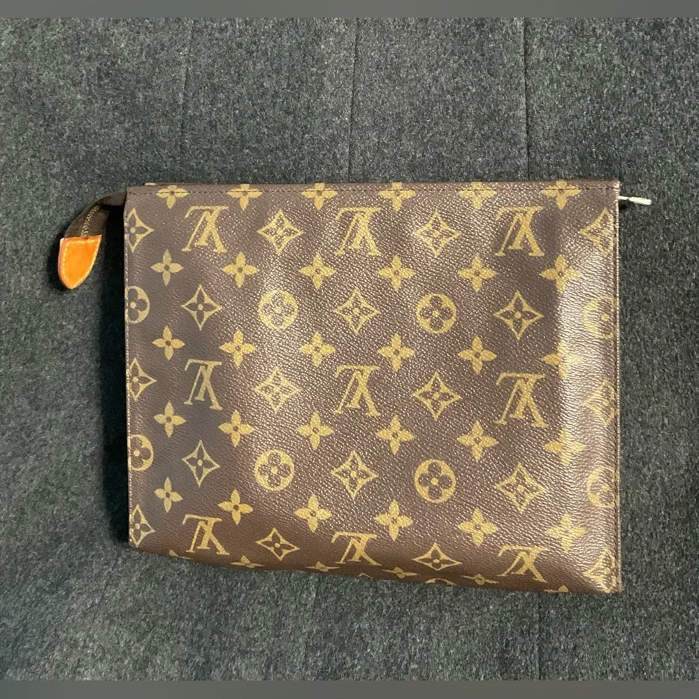 ✅AUTHENTIC LV BAG 2WAYS GREAT USED POUCH 26 LOUIS VUITTON - Picture 13 of 15